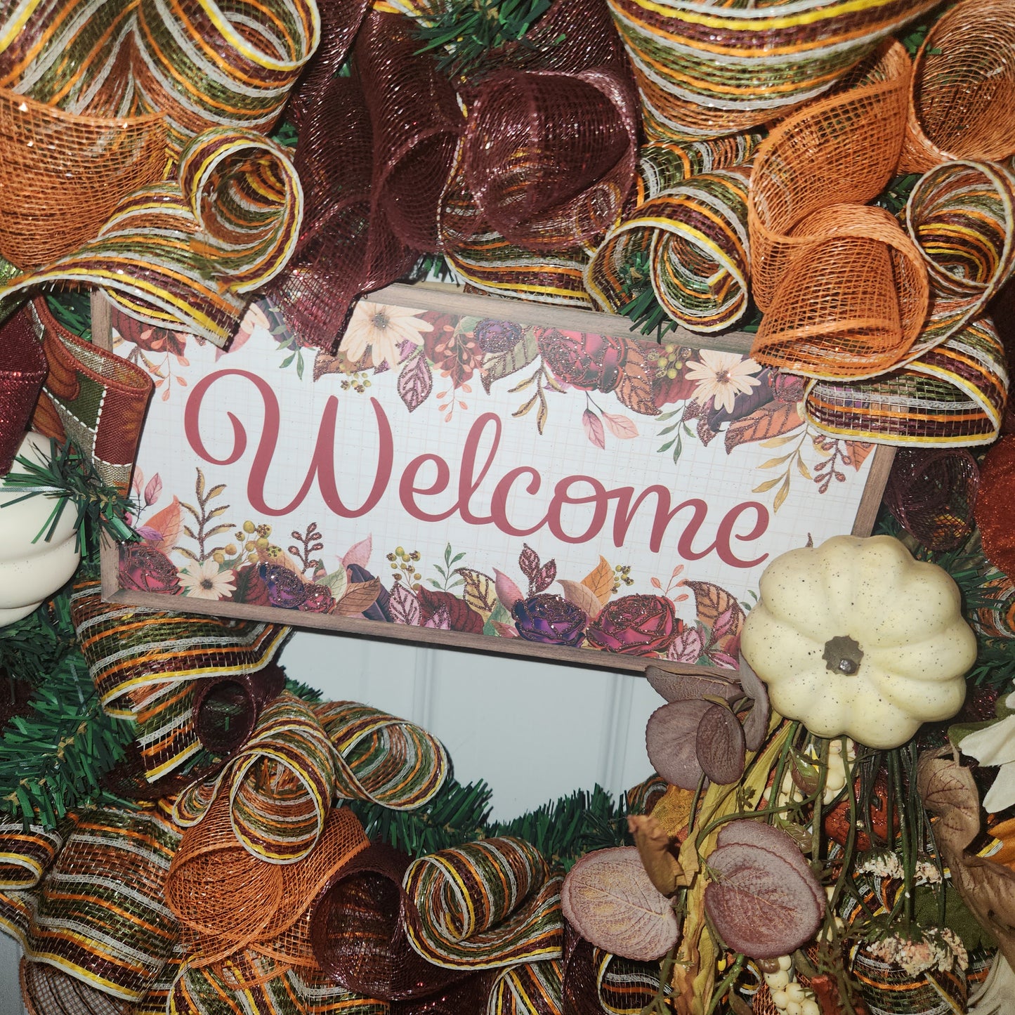 Fall Pine Wreath (Burgundy)