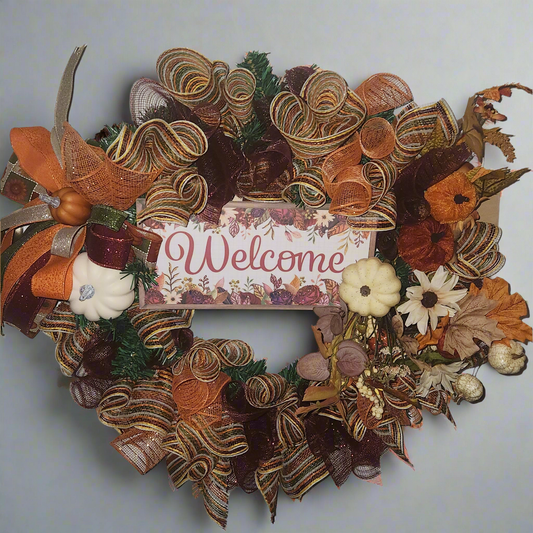 Fall Pine Wreath (Burgundy)